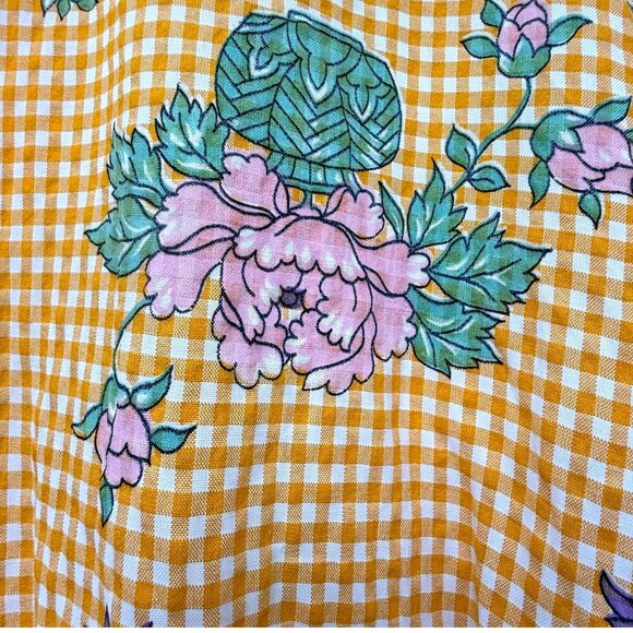 Rare Vintage Bouncing Bertha's Banana Blanket Top Medium Yellow 70s Cottagecore - Picture 11 of 14